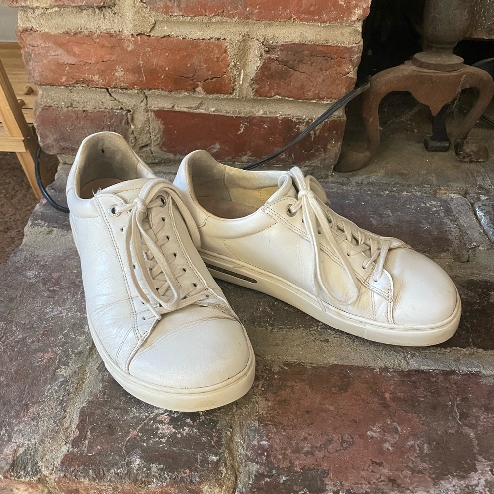 Birkenstock anatomical White Leather Women's Sneakers (bend low)
